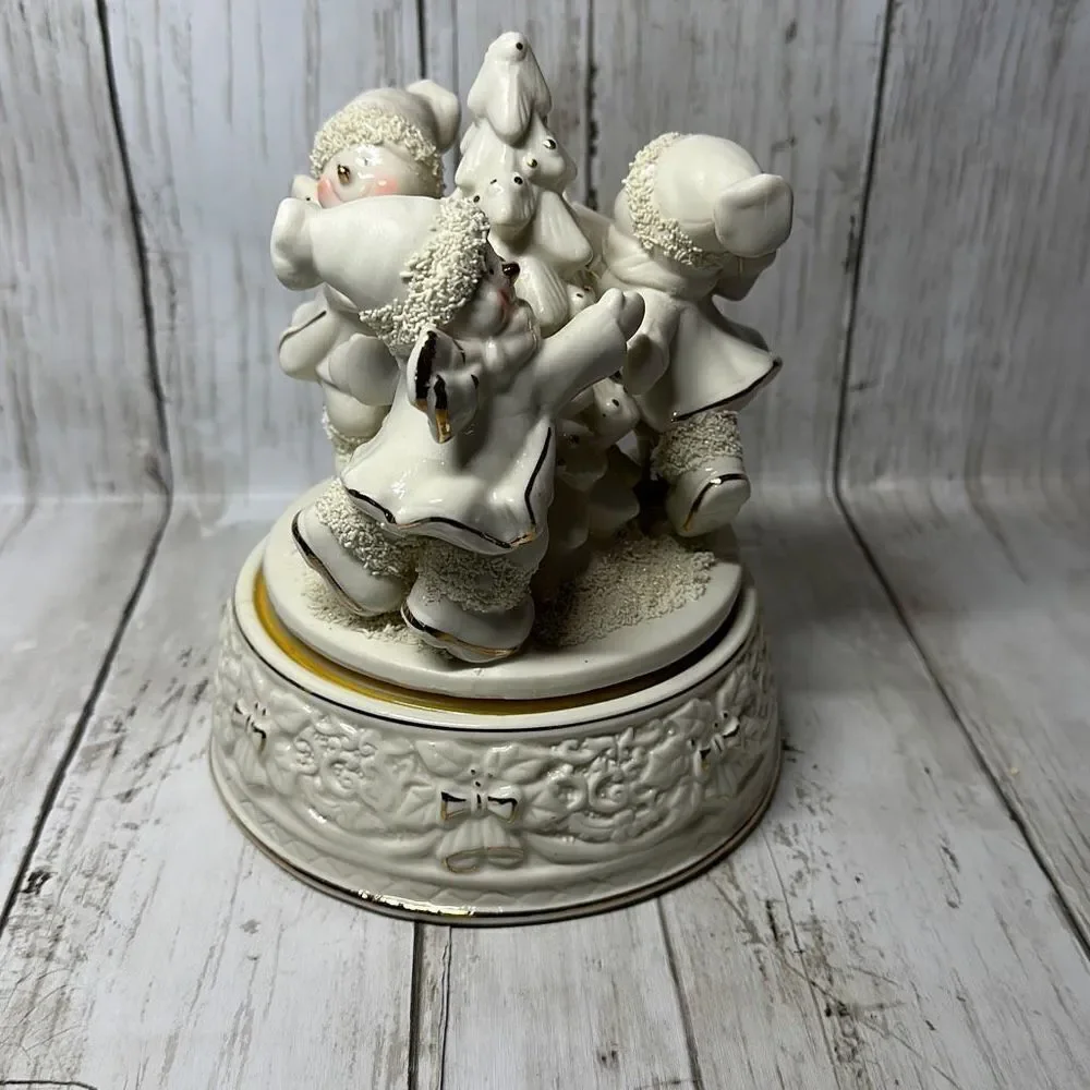 Porcelain‎ Dancing Snowman Music Box Christmas