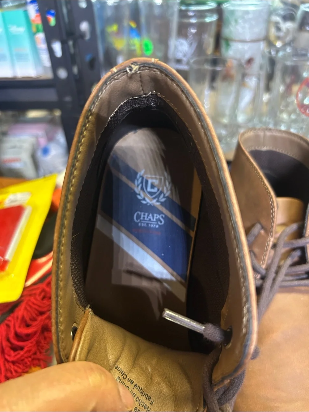 Chaps Brown Leather Chukka Boots