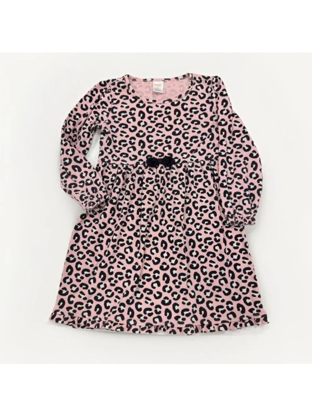 Gymboree	Pink Leopard Print Dress with Long Sleeves size 5T 100% Cotton L2023