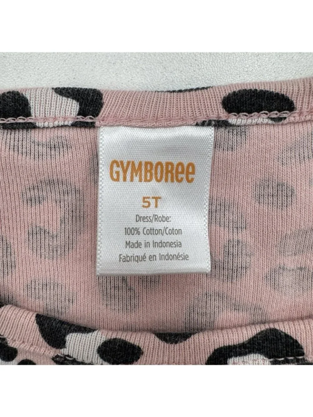 Gymboree	Pink Leopard Print Dress with Long Sleeves size 5T 100% Cotton L2023