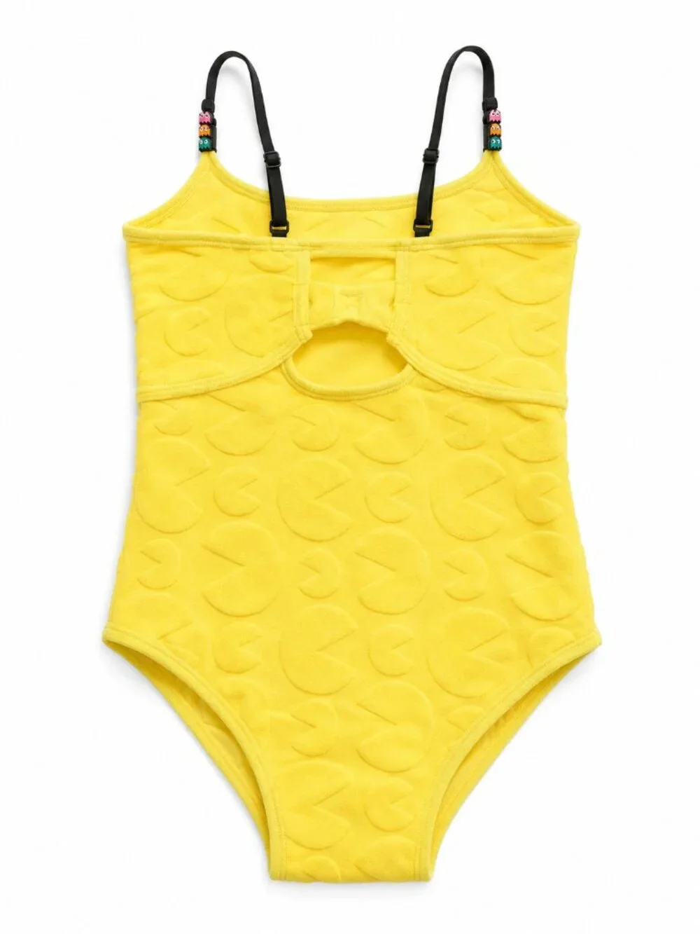 Justice Girls Pac-Man Terry One Piece Swimsuit Adjustable Straps Shelf Bra S & M