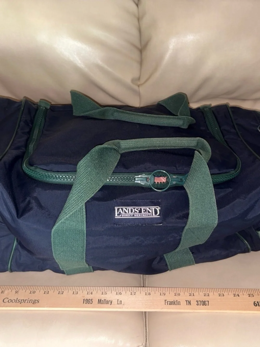 Vintage Lands' End Classmate Backpack Blue Durable Tech Daypack Style 29150