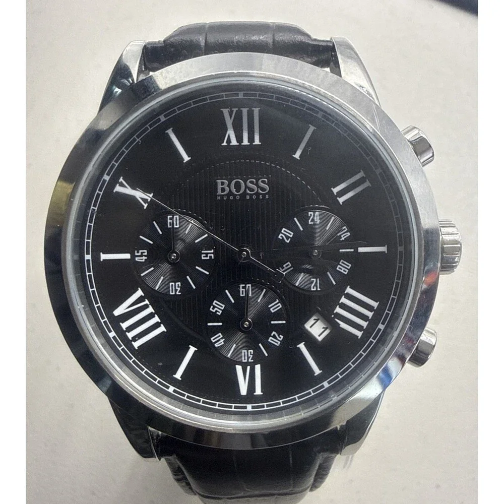 Boss Hugo Boss Ambassador 1512574 Chronograph watch/ Black leather band