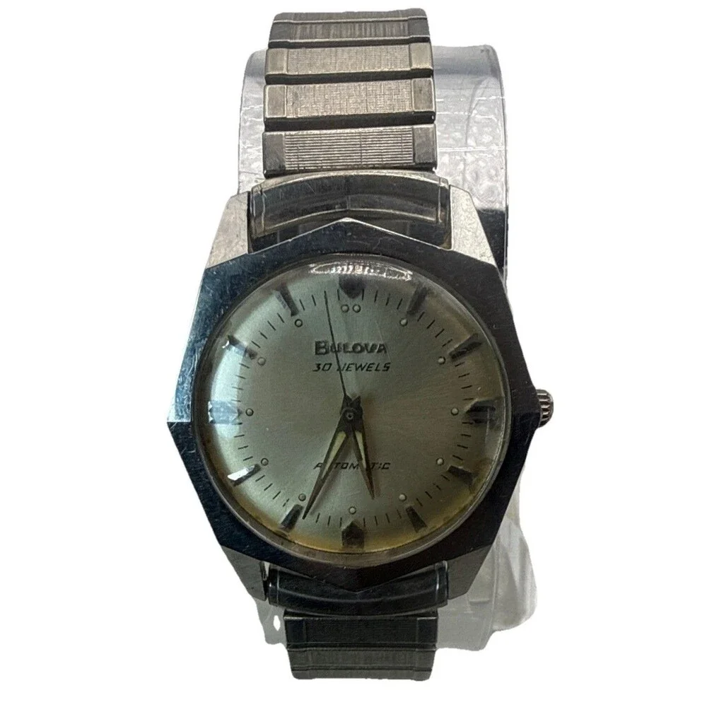 Vintage Bulova 30 Jewel Automatic Octagonal Shape self winding men’s watch Read*