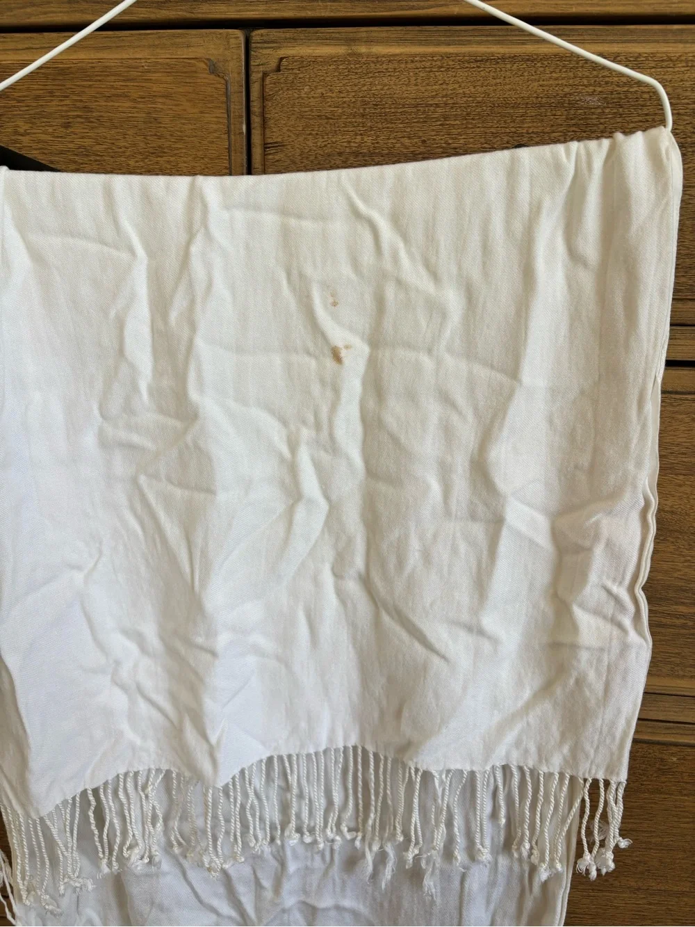 N/A white shawl fringe