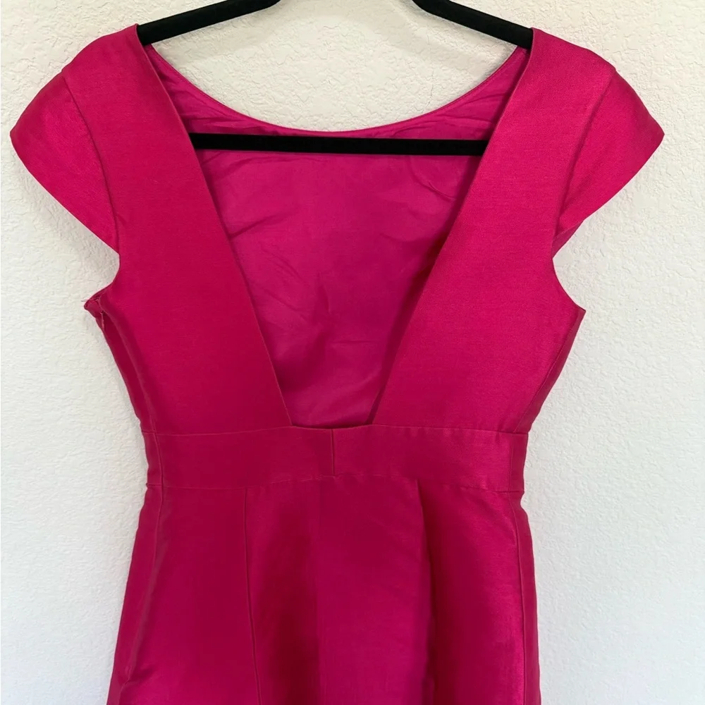 KATE SPADE Backless Mini Dress In Full Bloom Sweetheart Pink Cap Sleeve Size 4