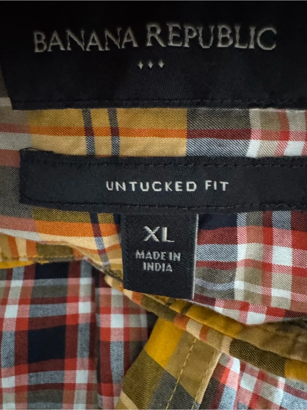 Banana Republic plaid button