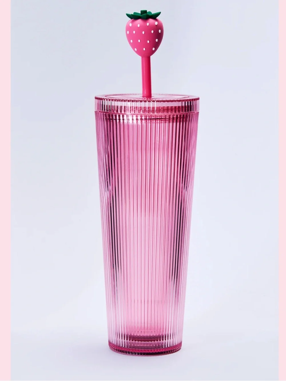 NWT Starbucks Pink Collection Strawberry Top Tumbler with Straw LIMITED EDITION