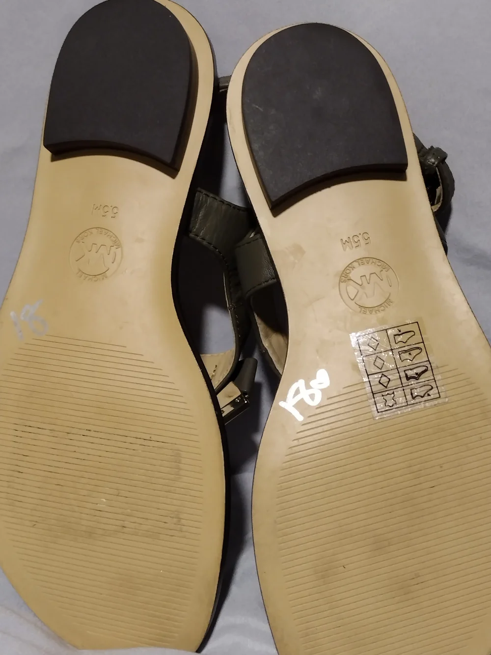 Michael Kors Olive Quilted Leather Slingback Sandals (5.5M) 6.5 Actual Size