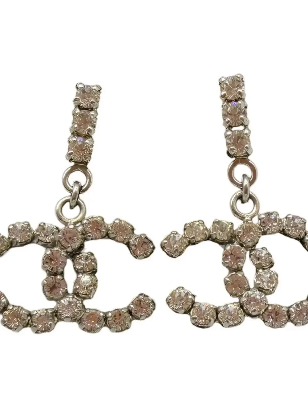 Chanel Cc Logo Earrings Sterling Silver #247130C90B