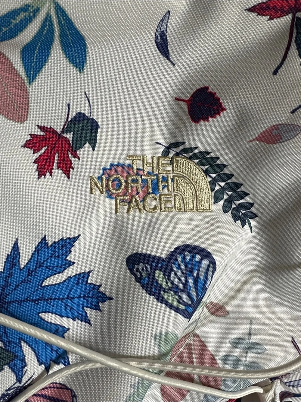 The north face great shape white Jester gardenia floral leaf print backpack