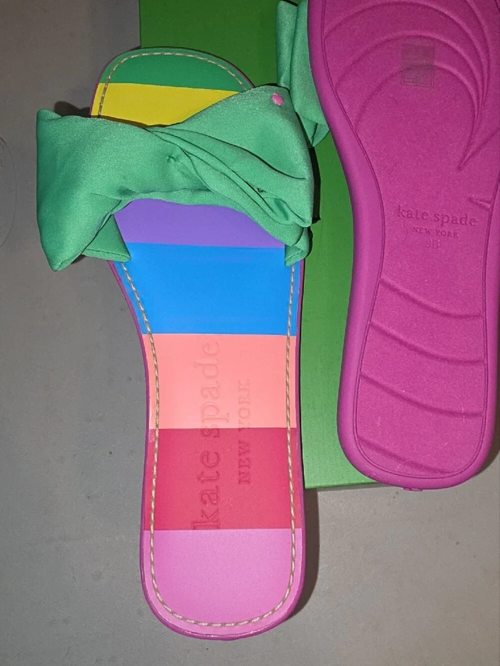 kate spade striped slides bright