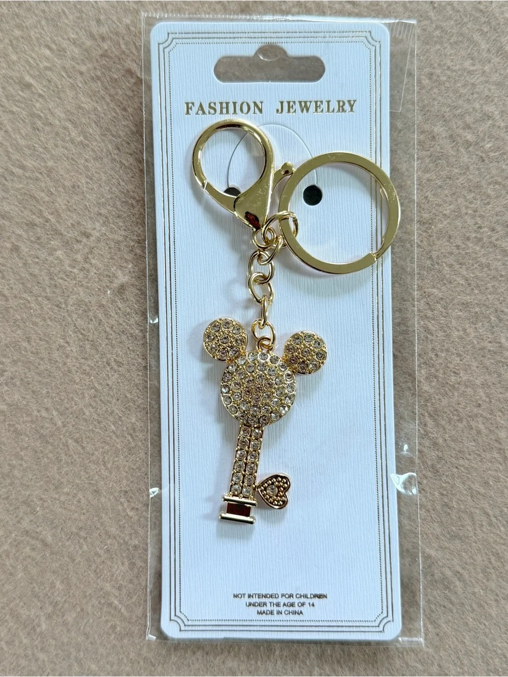Skeleton key Mickey Mouse Keychain bag Charm gifts travel keyring rhinestone