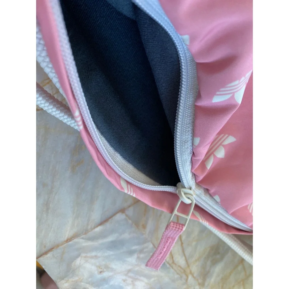 Adidas Originals Pink Trefoil Monogram Drawstring Cinch Backpack Bag B172 043516