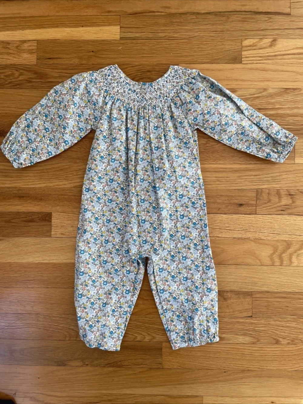 NWT Petite Confection 18 Months Smocked Long Sleeve Romper 100% Cotton