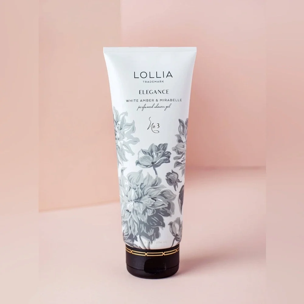 Lollia Elegance Shower Gel‎ White Amber & Mirabelle No.3 8oz New