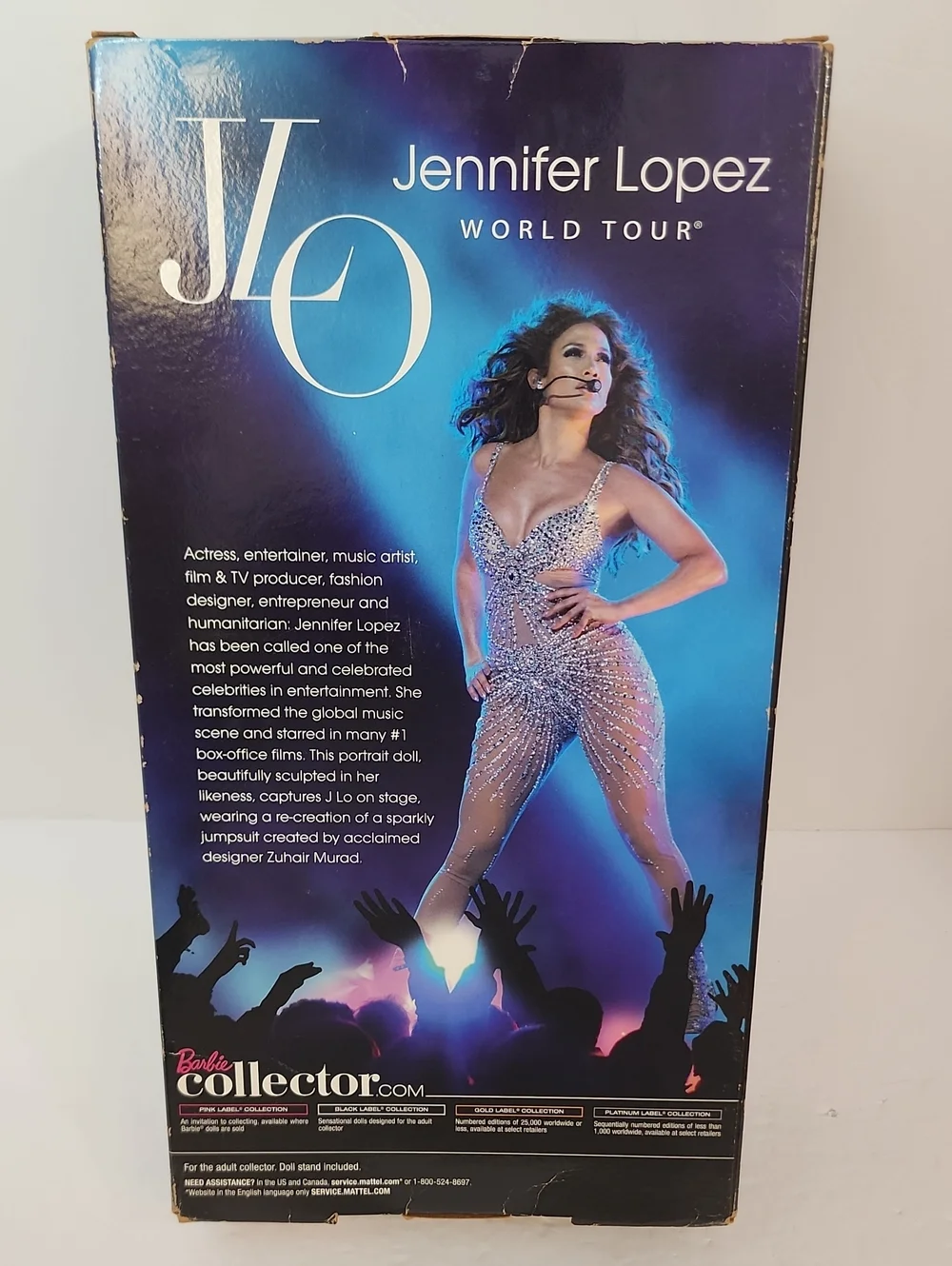 Jennifer Lopez Barbie World Tour Doll JLo Mattel Black Label Collector 2013 NRFB