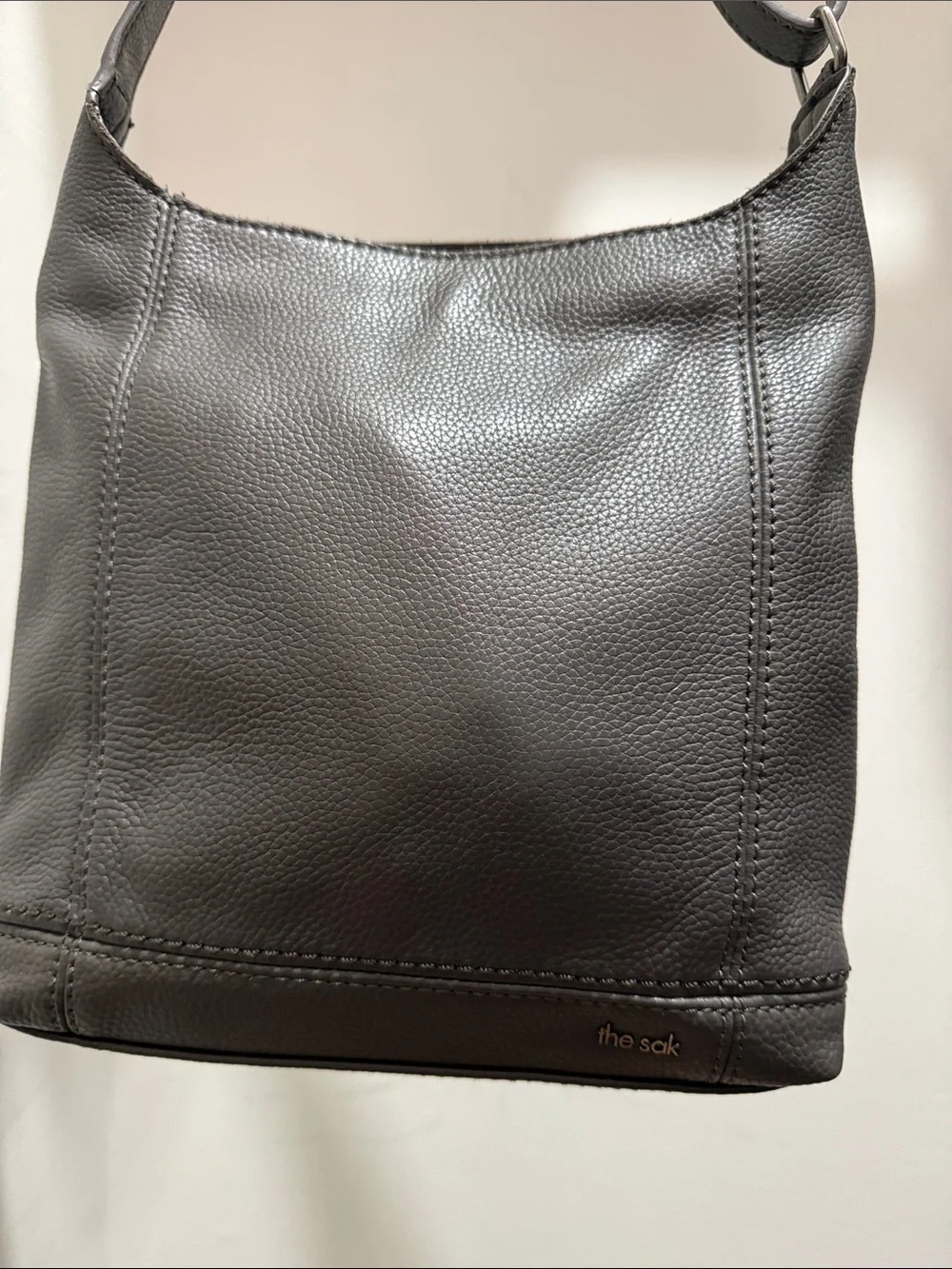The Sak Gray Pebbled Leather Shoulder Hobo
