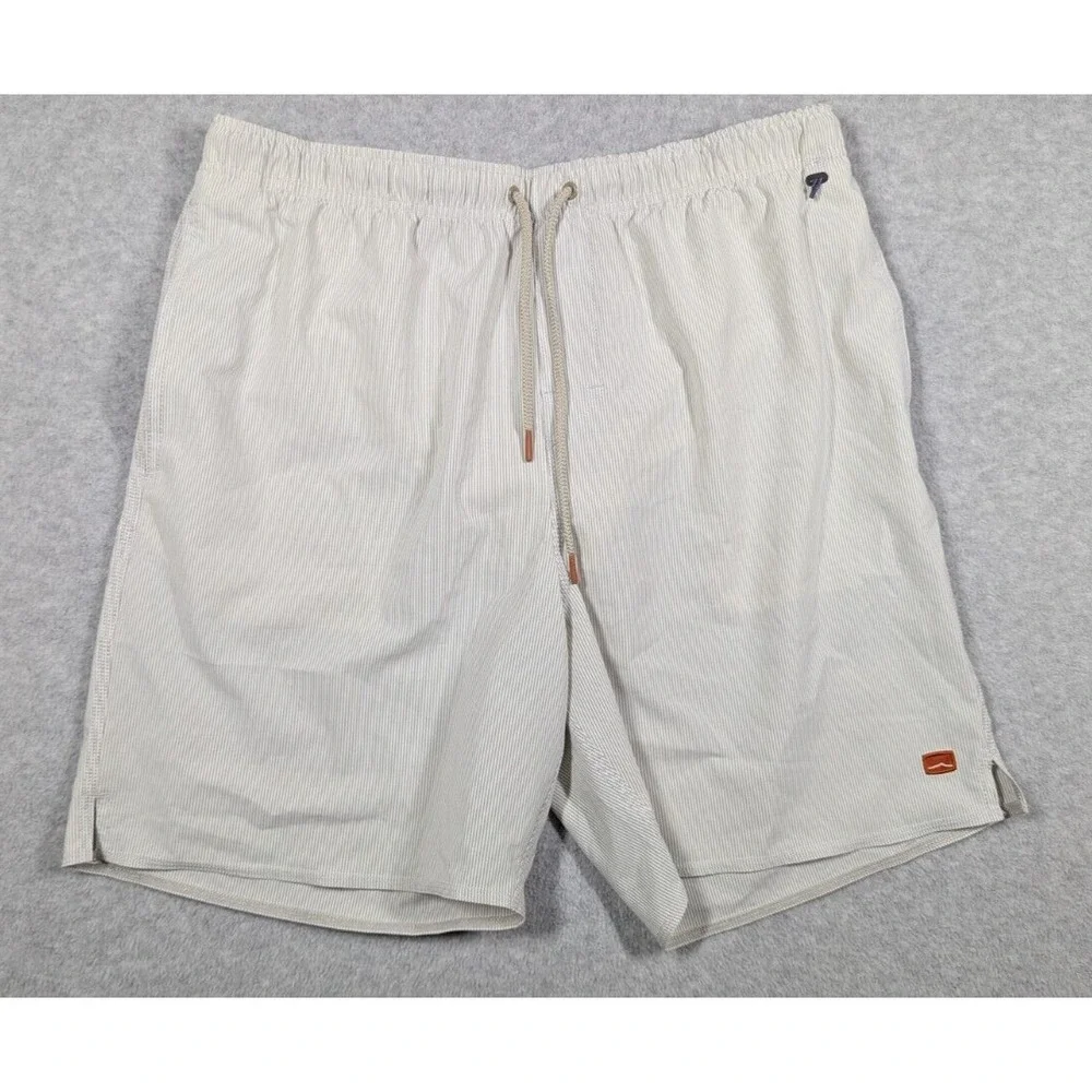 Cova Men Shorts XL Swim Trunks‎ Vertical Stripe Drawstring Waist 7