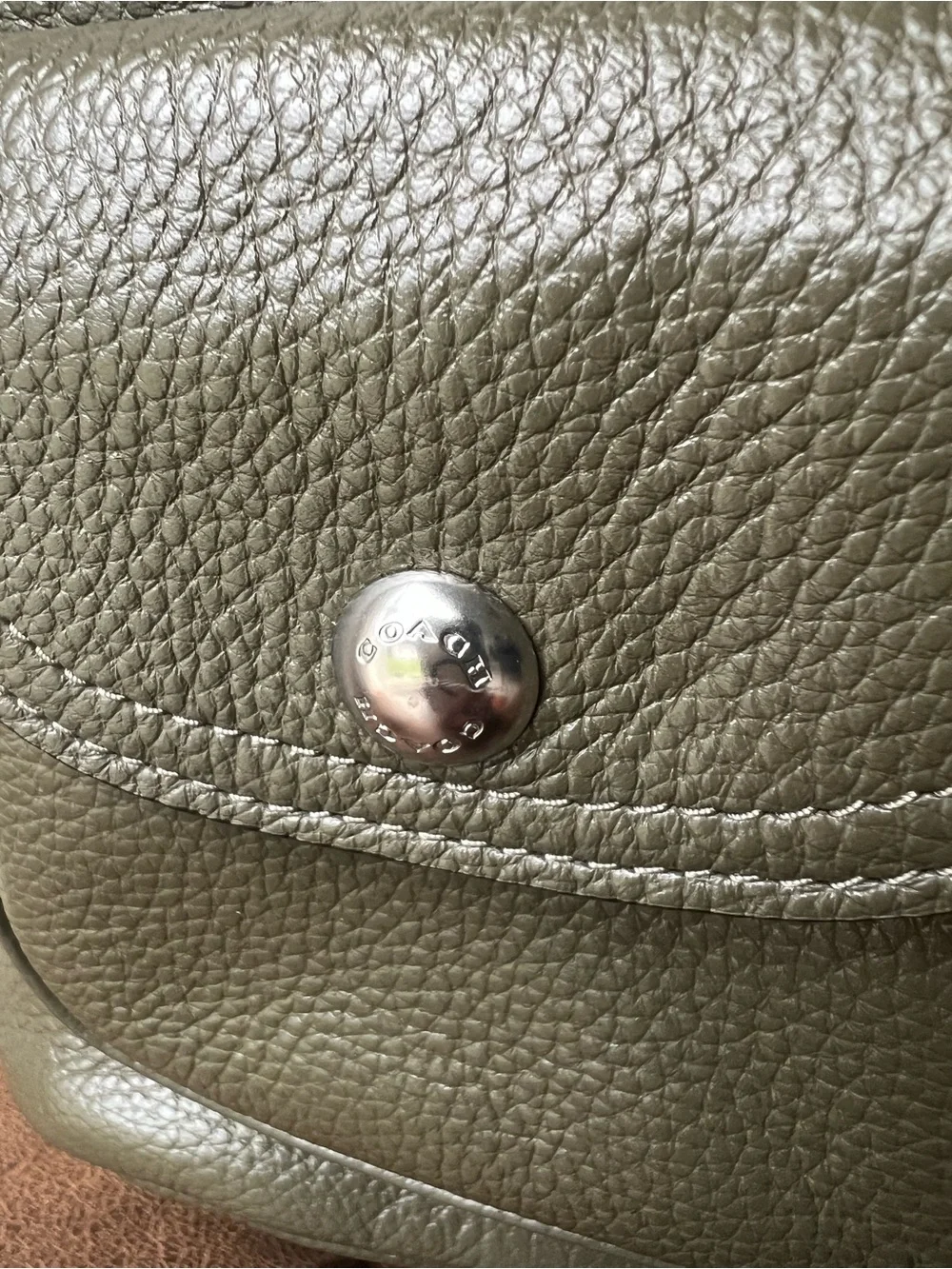 Coach Olive Green Pebbled Leather Backpack with Front Pockets Style 6145