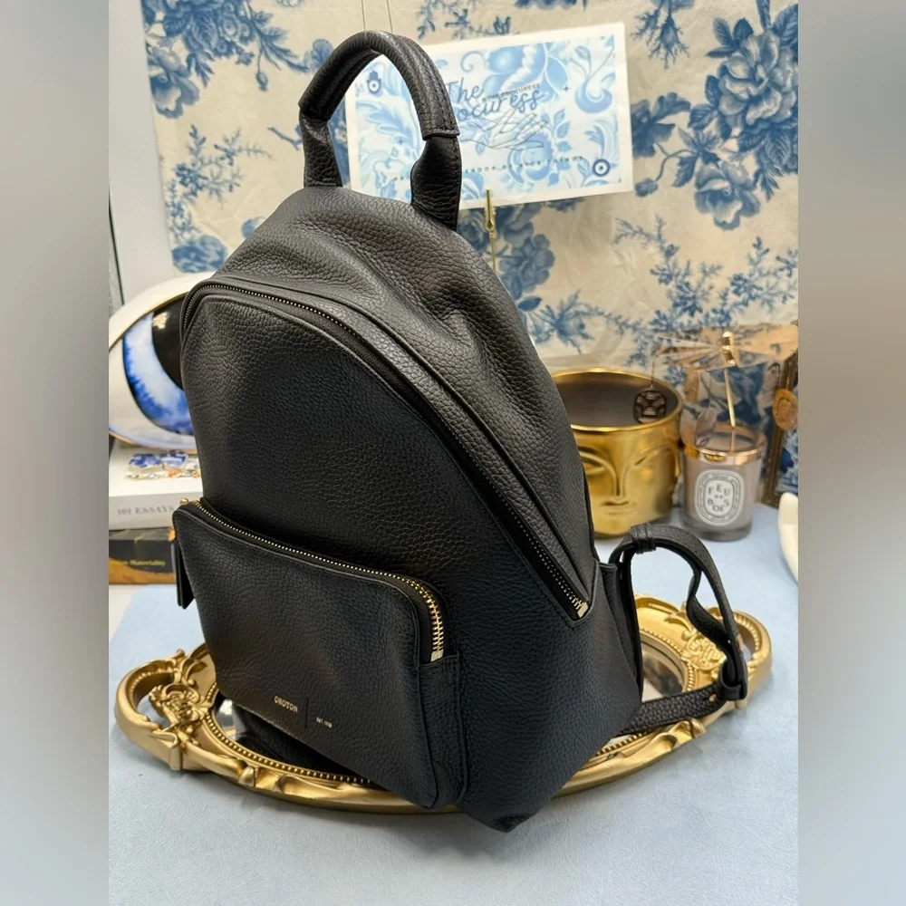 🆕 OROTON 🧿 NWOT Lilly Small Backpack, Black Leather
