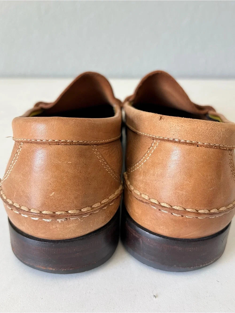 Polo Ralph Lauren Penny Loafers Mens Size 9.5 Brown Leather Slip On Dress Shoes
