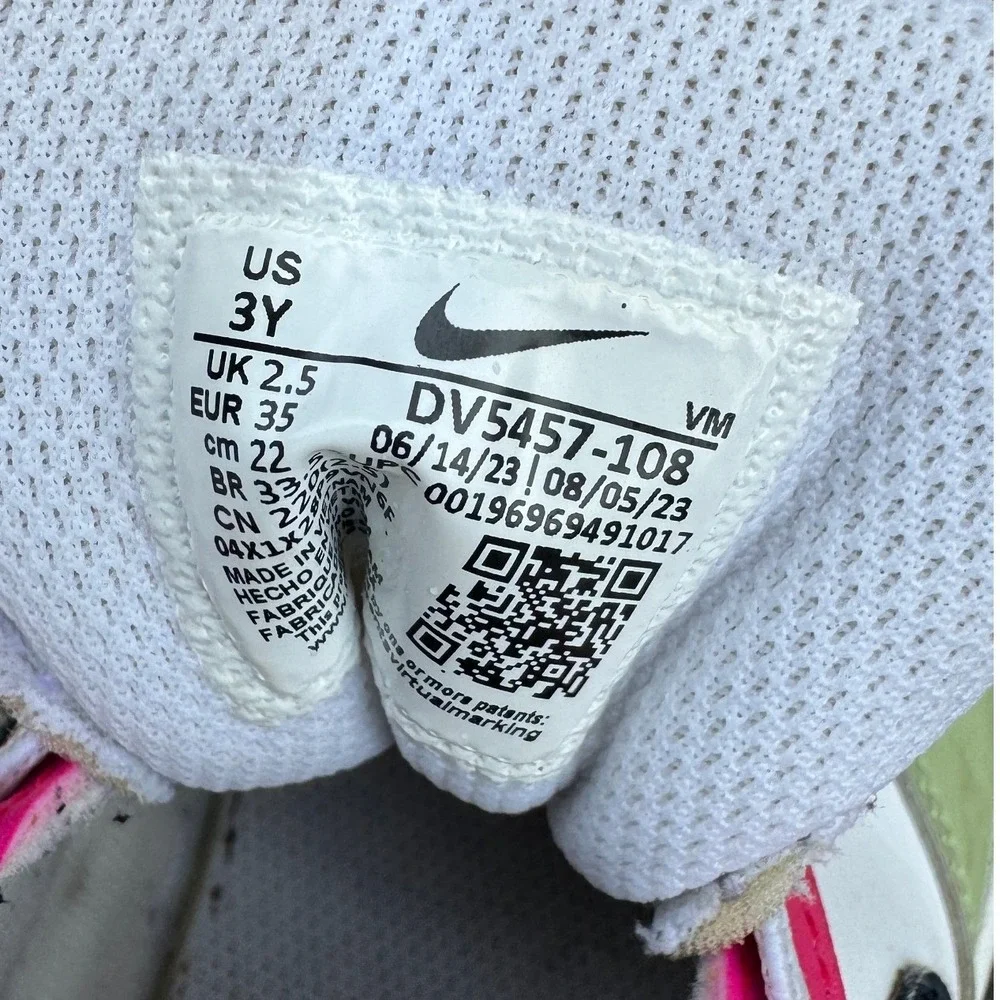 Nike Court Borough Low 2 Kids Sneakers White Pink Green Blue DV5457-108 Size 3Y
