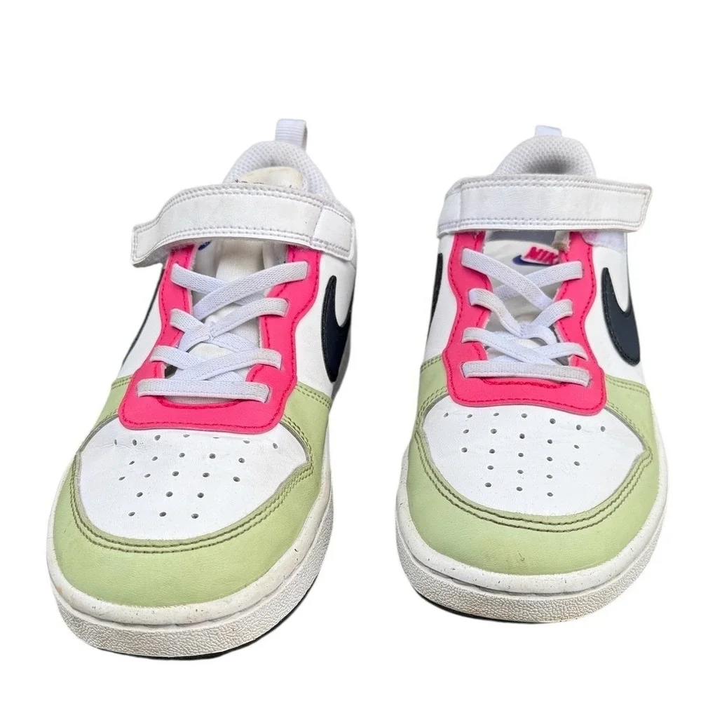 Nike Court Borough Low 2 Kids Sneakers White Pink Green Blue DV5457-108 Size 3Y
