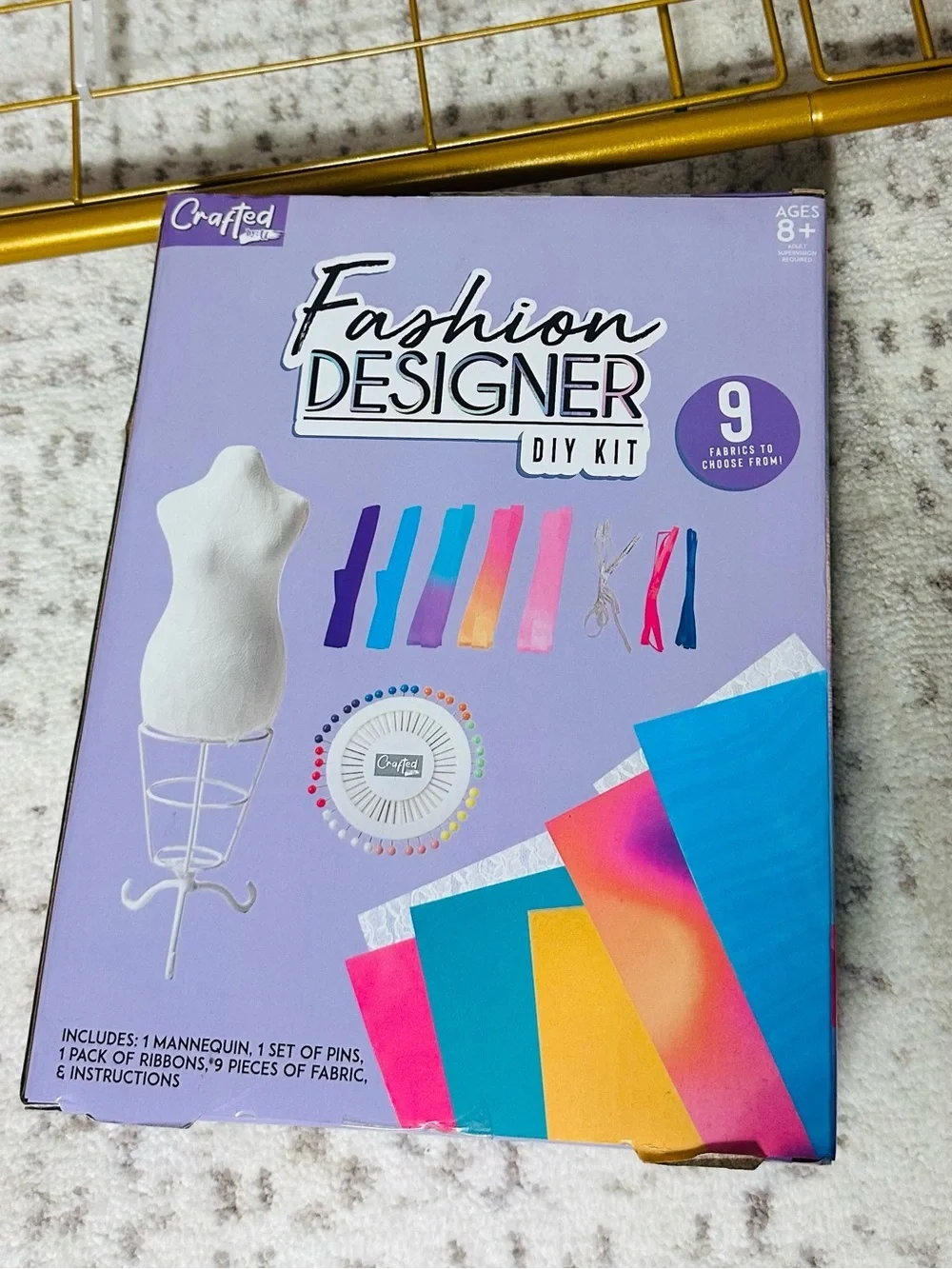 Fashion Designer DIY Kit - Lavender Box with Pink Fabric