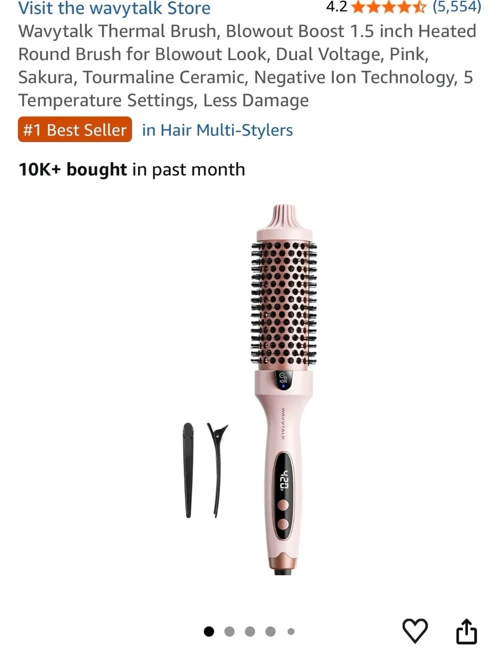 Pink Wavytalk ionic thermal brush
