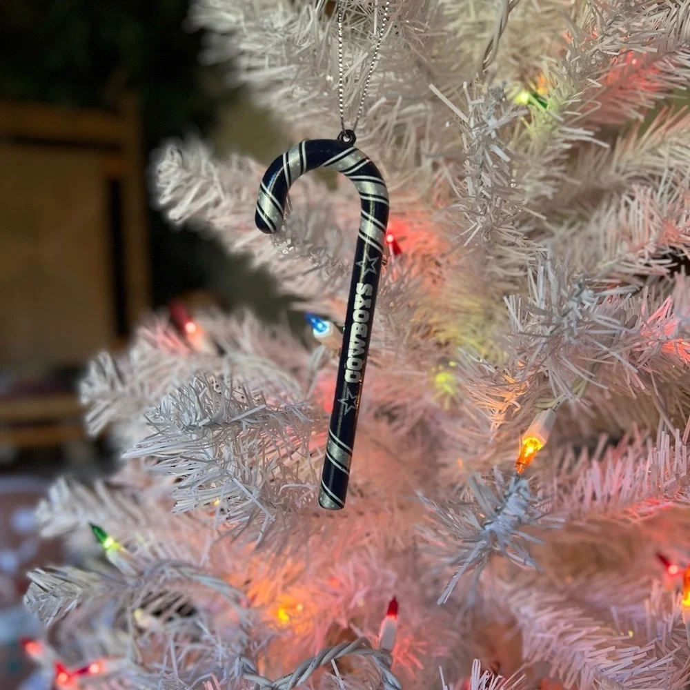 Vintage NFL Dallas Cowboys Candy Cane Christmas Ornament Forever Collectible