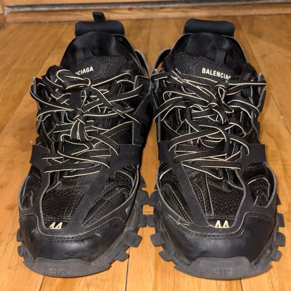 Balenciaga Black Triple S-Style Chunky Sneakers