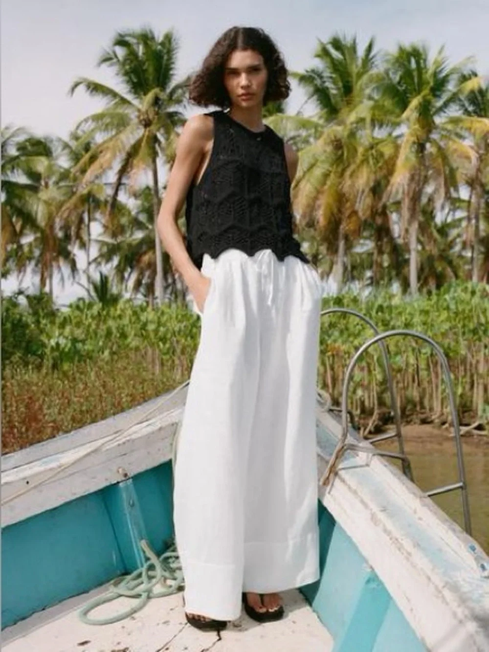 Zara linen palazzo