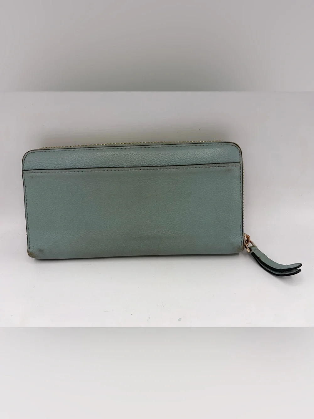 Kate spade Mint Green Zip Wallet with Gold Logo
