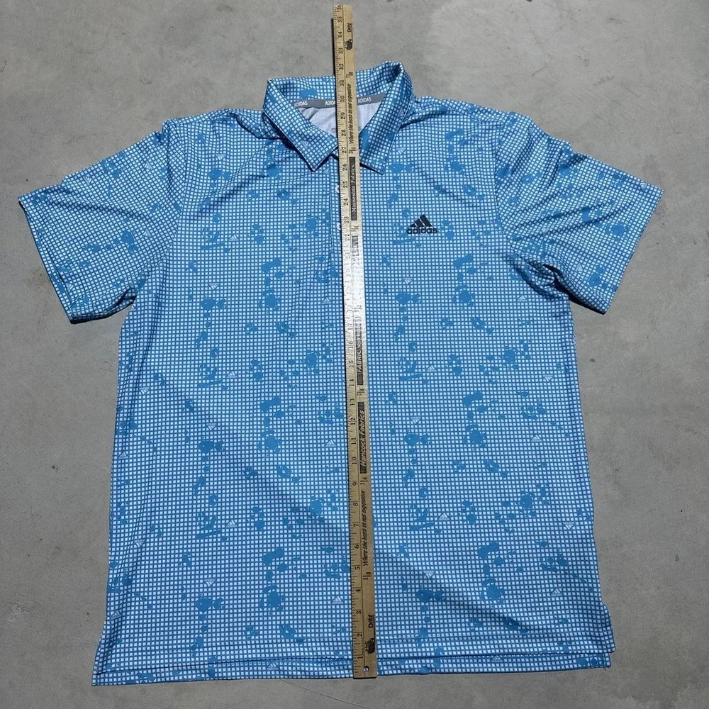 Adidas Golf Blue Night Camo Print Shirt Men's SZ XL Polo Collared Lightweight