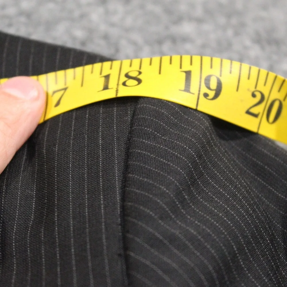 Alfani Mens 100% Wool Pinstripe 3 Button Suit Blazer Jacket Black 42 L F708‎