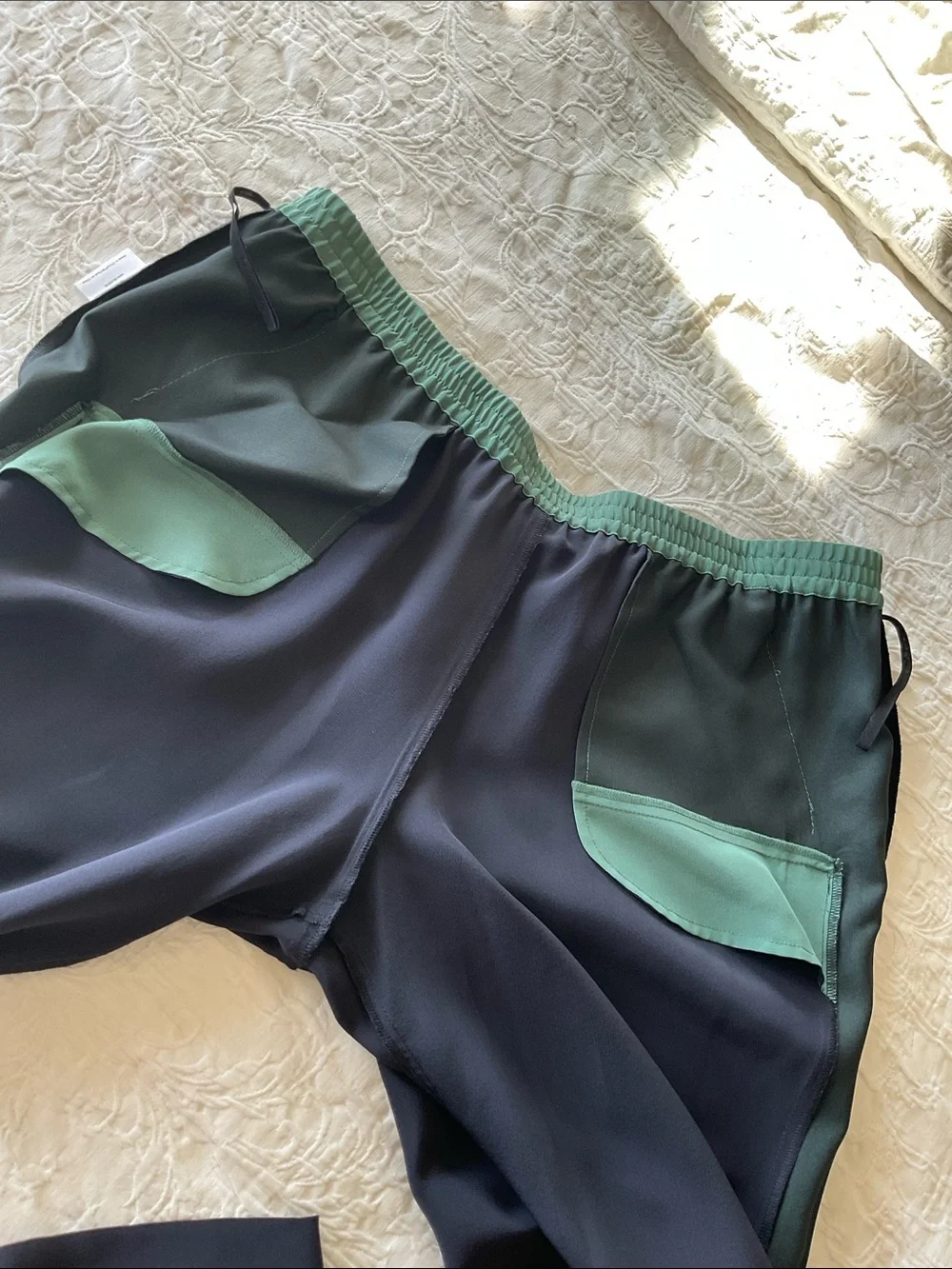 Tory Burch Black Wide-Leg Pants with Green Side Stripe brand new NO TAGS 🏷️ 12