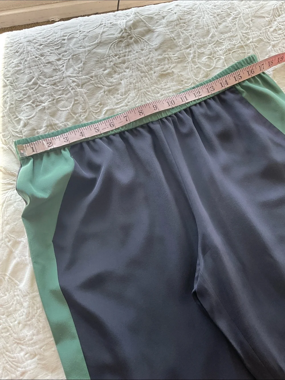 Tory Burch Black Wide-Leg Pants with Green Side Stripe brand new NO TAGS 🏷️ 12