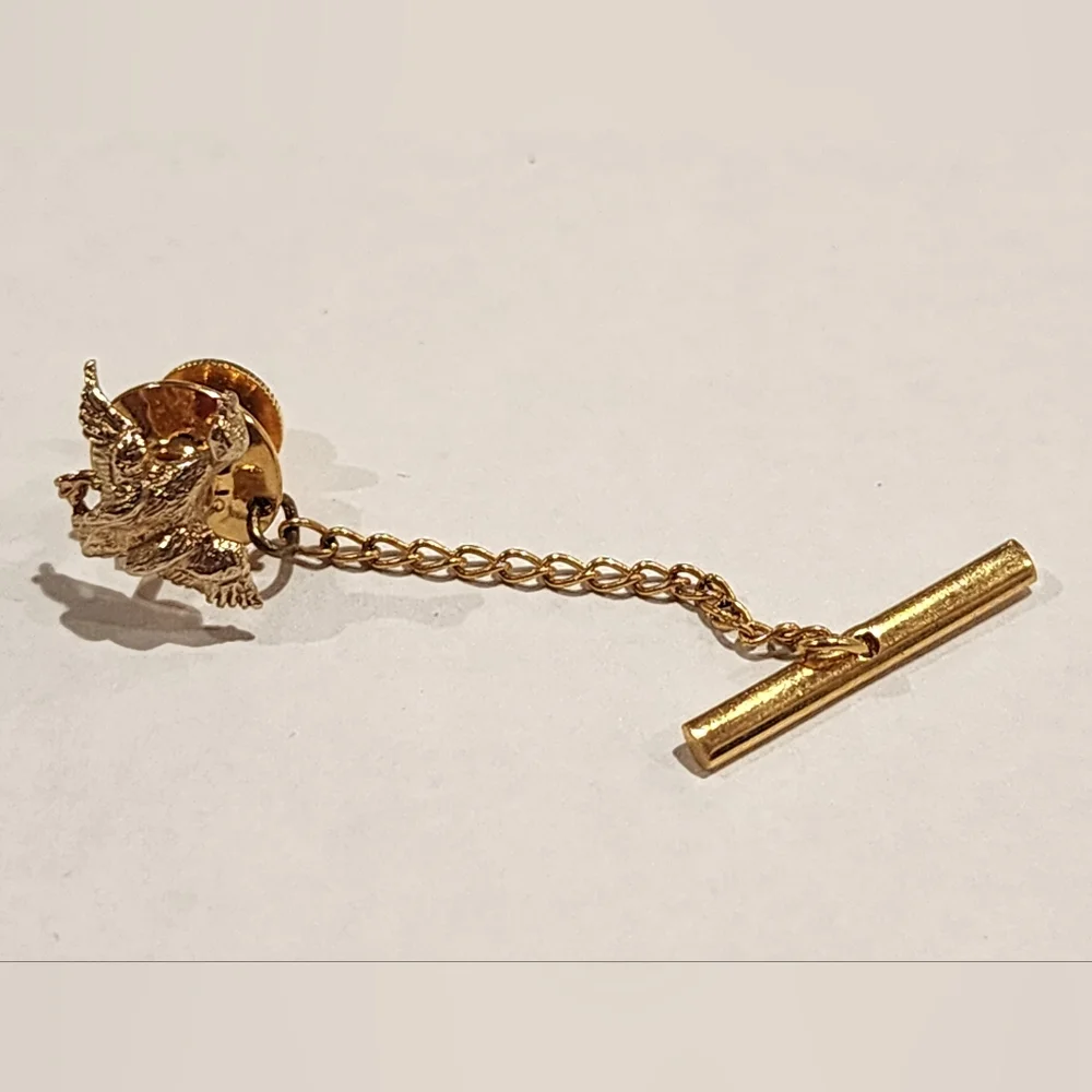 Vintage Gold Tone Bird Tie Tack Pin