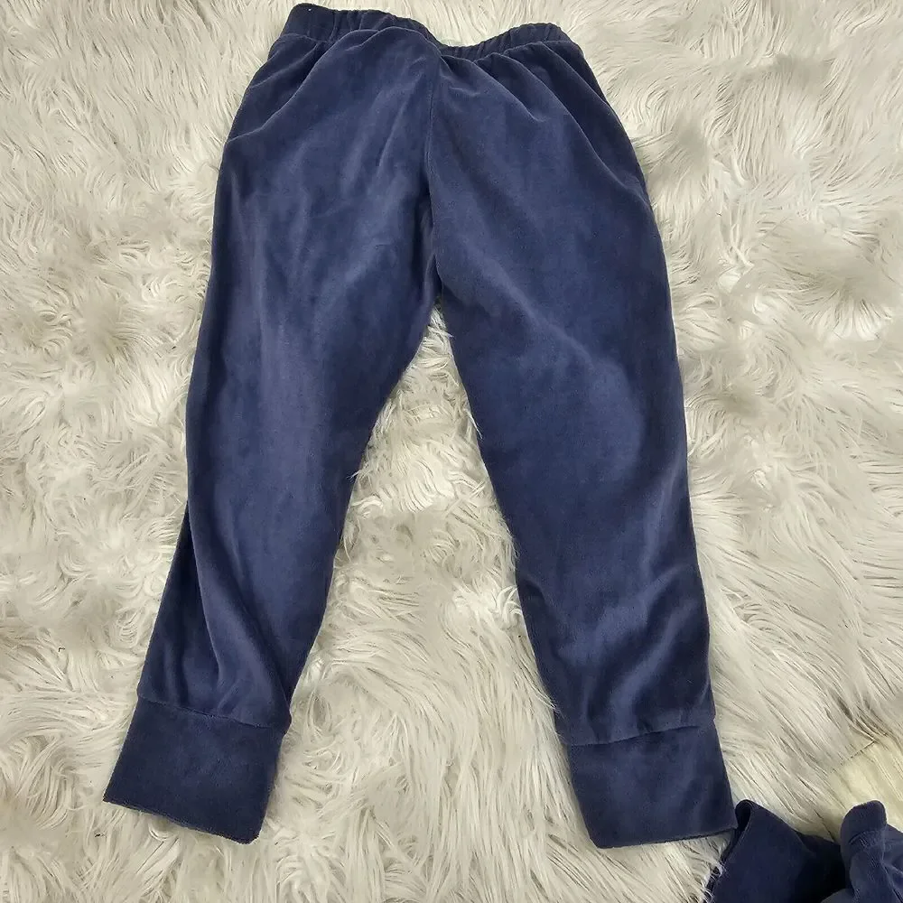 Justice Blue Jogger Track Set Cropped Hoodie Outfit Girls Size XS Sleep
