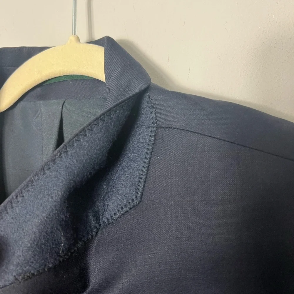 LAUREN Ralph Lauren Men’s Wool Blazer Navy Blue Lined Gold Nautical Buttons