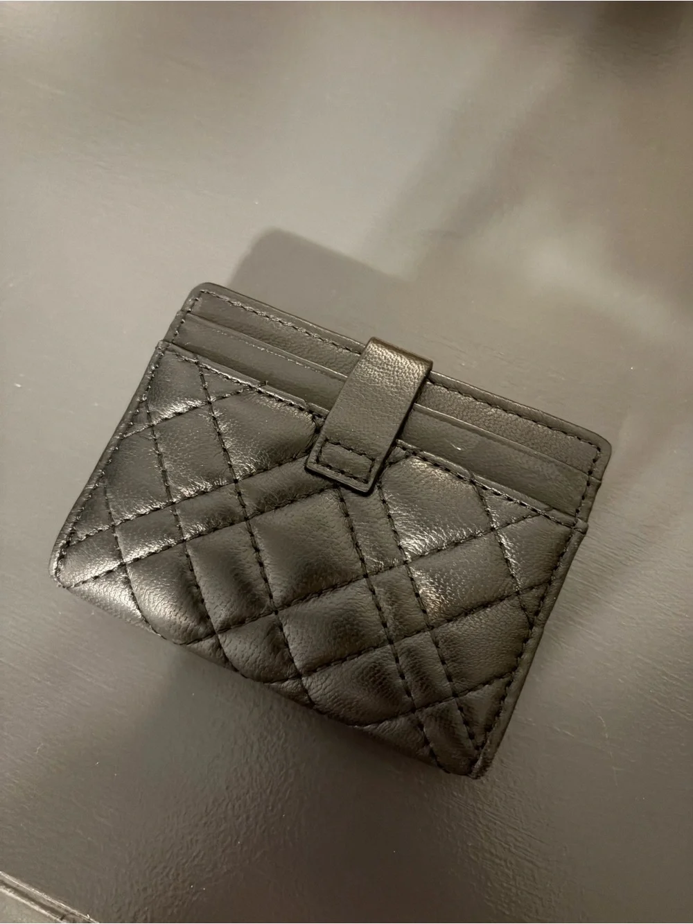 Kurt Geiger London Quilted Black Leather Card Holder