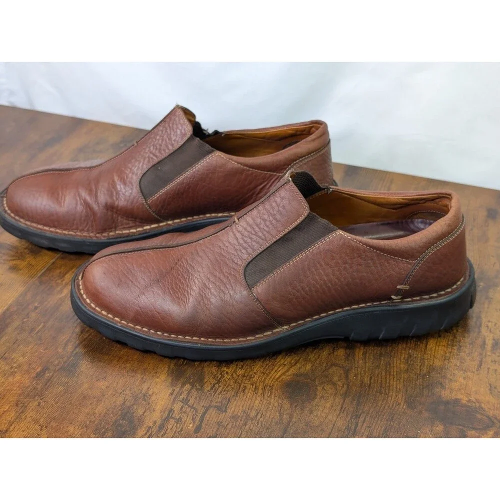 H.S. Trask Mens Size 13 Brown Leather Slip On Loafers Casual Comfort Shoes