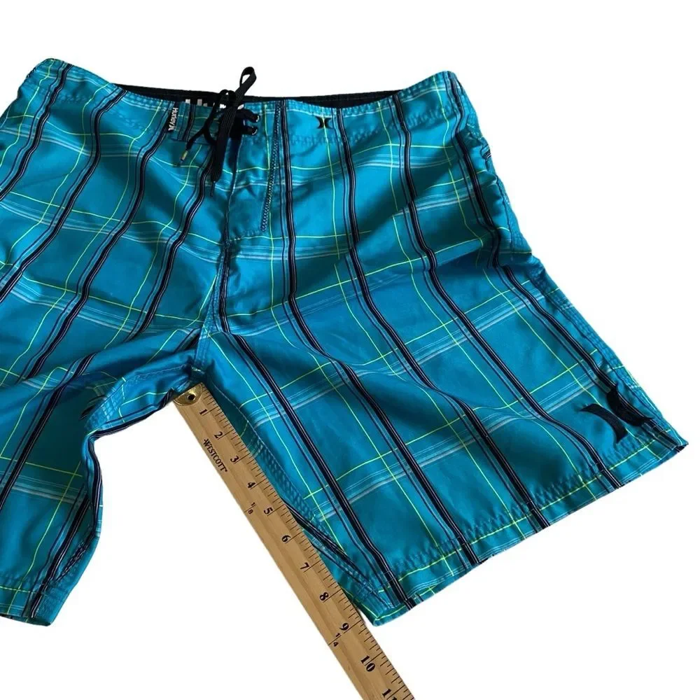 Hurley teal plaid
