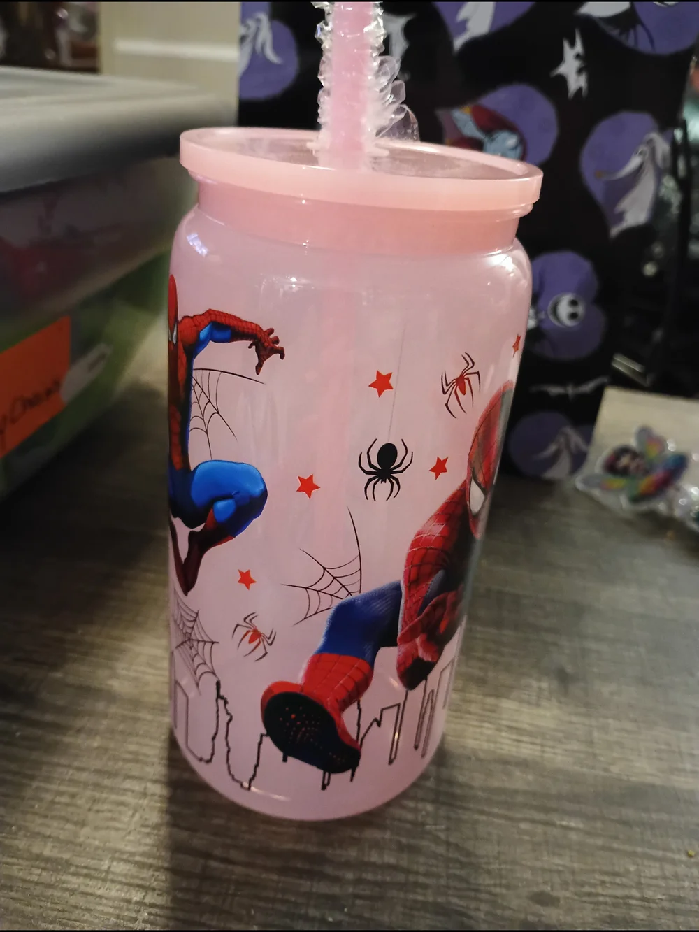 Spiderman durable pink
