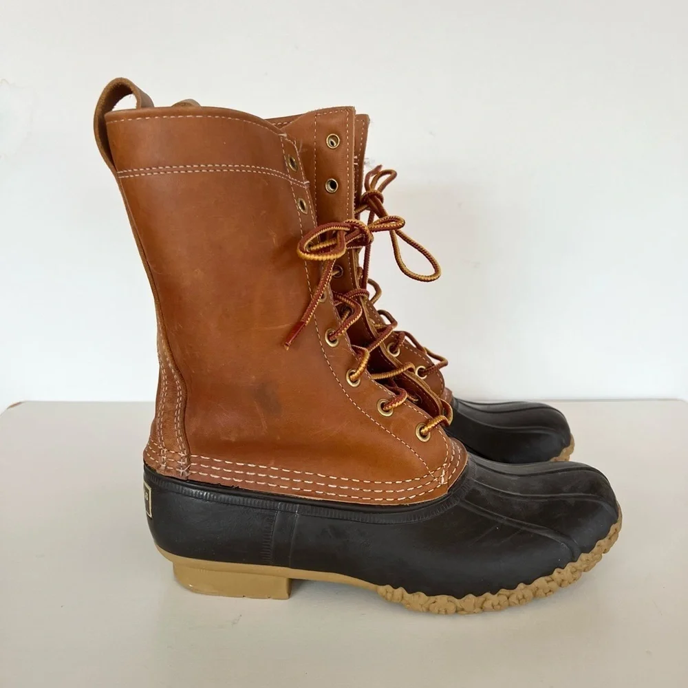 L.L.Bean Women's Unlined Leather Bean Boots 8