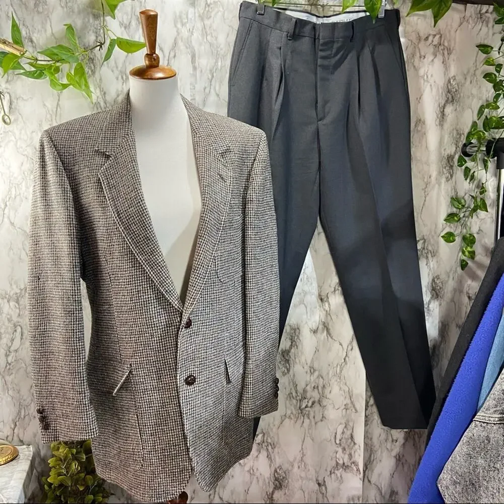 Vintage Harris Tweed Scottish Wool Suit 40R