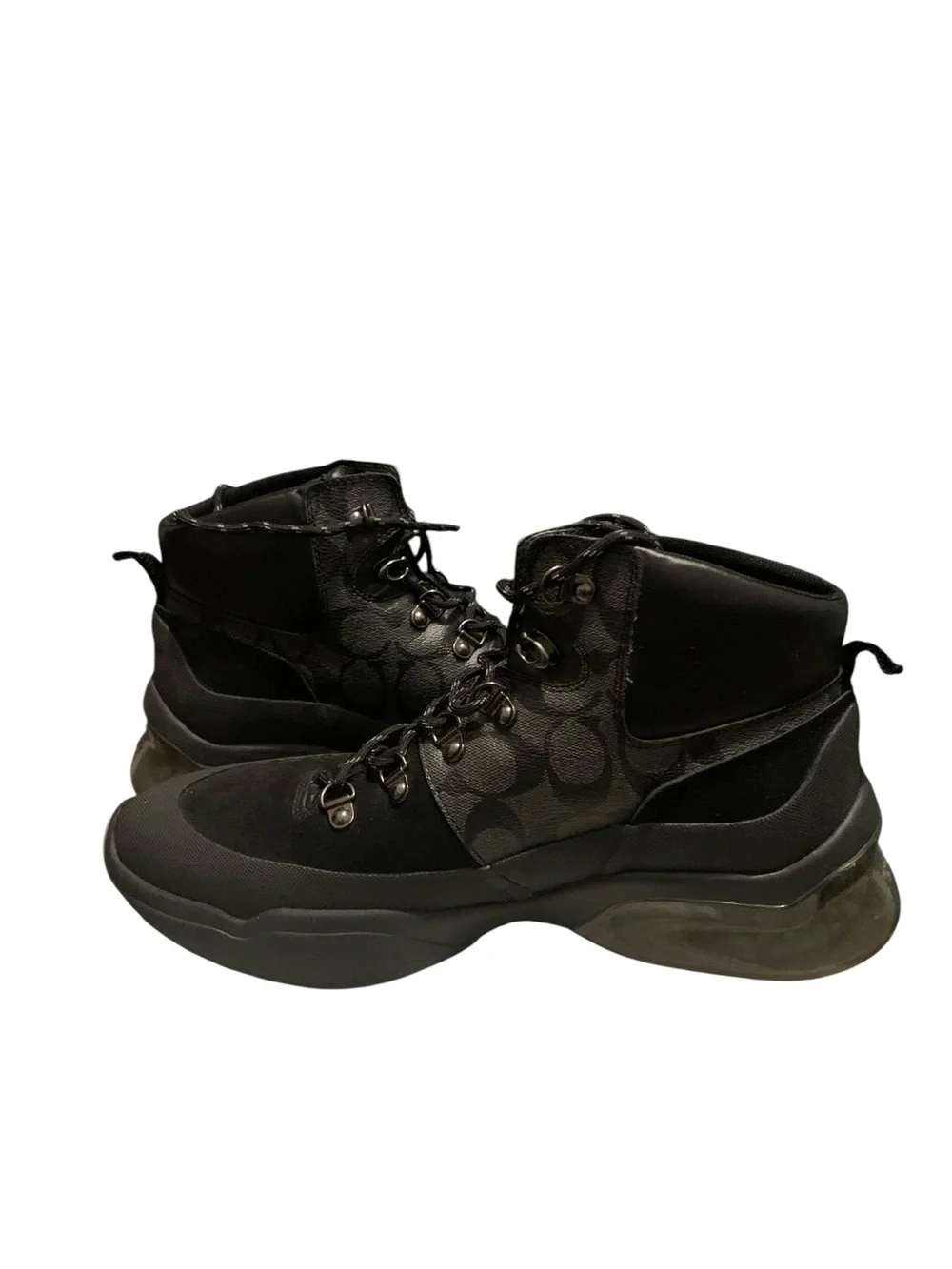 Black High-Top Coach Lace-Up Sneaker boots size 10.5 Mens