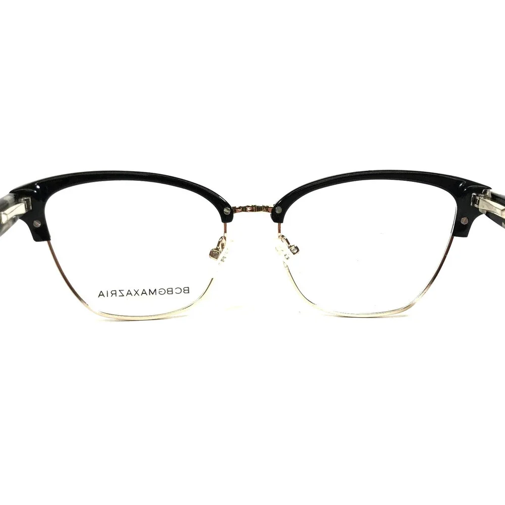 BCBGMAXAZRIA Eyeglasses Frames CARRIGAN BLACK Gold Cat Eye Full Rim 53-17-135