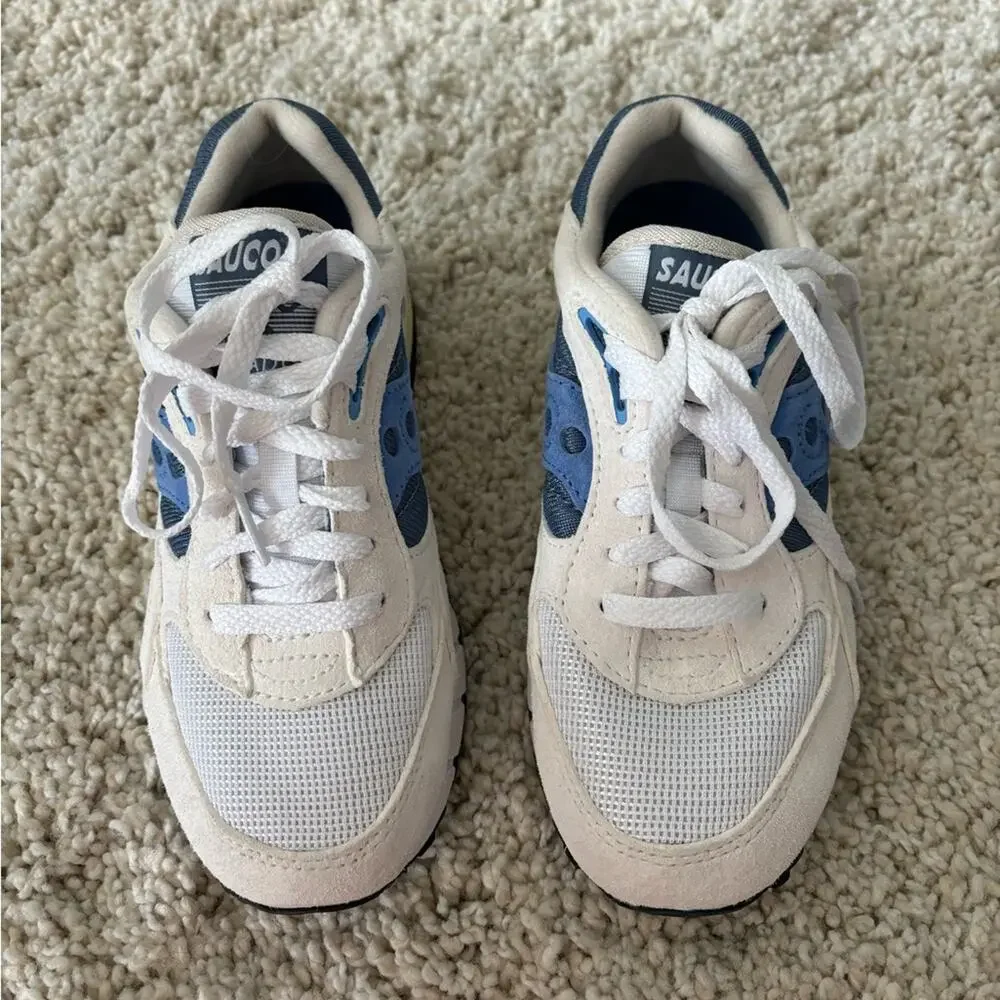 NWOT Saucony Shadow 6000 OG White/Blue Men's Kids Sneakers Size 4